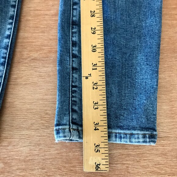 Good American Good Legs Crop Skinny Legs Women 8/29 Blue High Rise Distressed - Picture 6 of 13